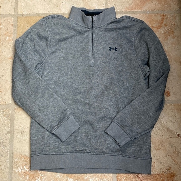 Under armour Quarter Zip Pullover Men’s Grey Mockneck sweatshirt Sz M Activewear - Picture 1 of 9